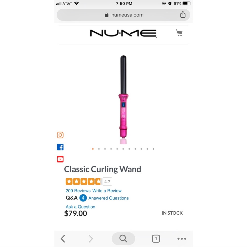 NuMe Classic Curling Wand